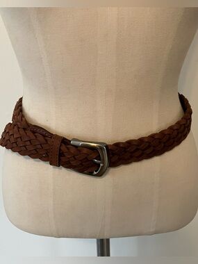 Hickok Leather Belt Mens 32 Brown Braided Silver Buckle Office Classic Preppy